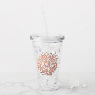 Rose Gold Mandala Acryltrinkbecher
