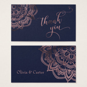 Rose Gold Mandala auf Navy Blue Danke für Tag