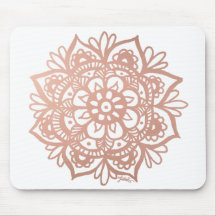 Rose Gold Mandala Blume Rosa Mousepad