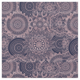 Rose Gold Mandala Collection Blaues Design Stoff