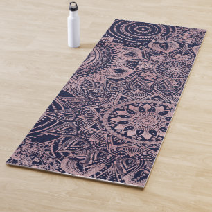 Rose Gold Mandala Collection Blaues Design Yogamatte