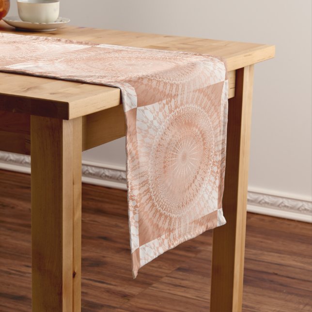 Rose Gold Mandala Geometric Großer Tischläufer (Beispiel)