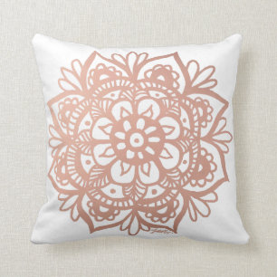 Rose Gold Mandala Rosa Blume Kissen