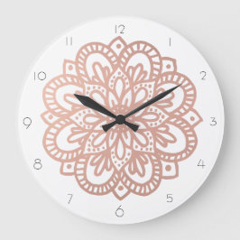 Rose Gold Mandala Wall Clock Große Wanduhr