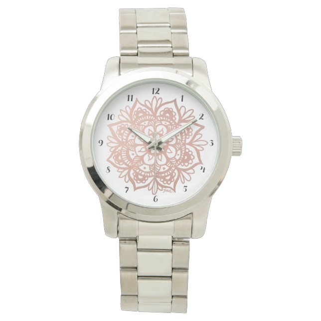 Rose Gold Mandala Watch Armbanduhr (Vorderseite)