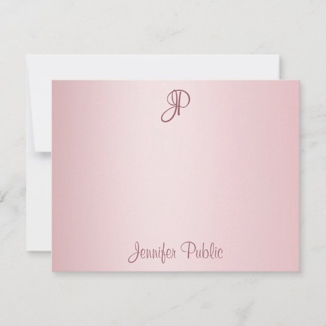 Rose Gold manuscrit script Monogramme Modèle (Devant)