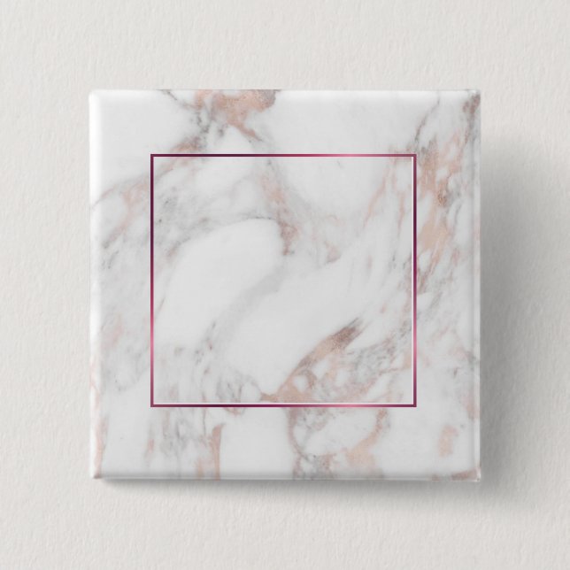 Rose Gold Marble benutzerdefinierte Elegant Blank  Button (Vorderseite)