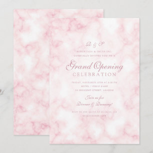 Rose Gold Marble Blush Corporate Grand Opening Einladung