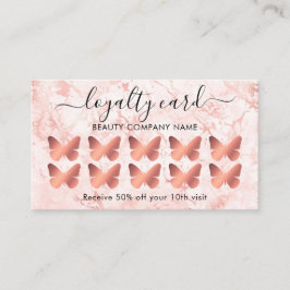 Rose Gold Marble Butterfly Treuekarte Visitenkarte