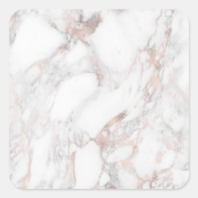 Rose Gold Marble Custom Blank Template Elegant Quadratischer Aufkleber (Vorderseite)