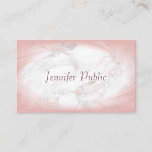 Rose Gold Marble Elegantes handgeschriebenes Skrip Visitenkarte