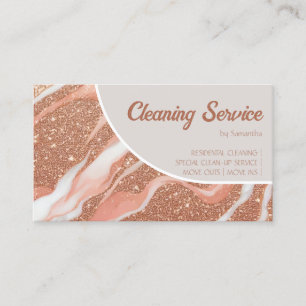 Rose Gold Marble Glitz Visitenkarte