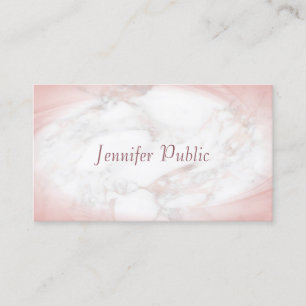 Rose Gold Marble Modernes, handgeschriebenes Skrip Visitenkarte