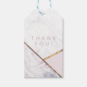 Rose Gold Marble Swirl & Blush Pink Bronze Glam Geschenkanhänger