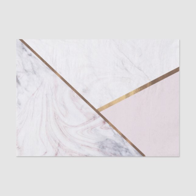 Rose Gold Marble Swirl & Blush Pink Bronze Glam Seidenpapier (Vorderseite)