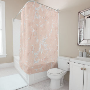 Rose Gold Marmor Duschvorhang