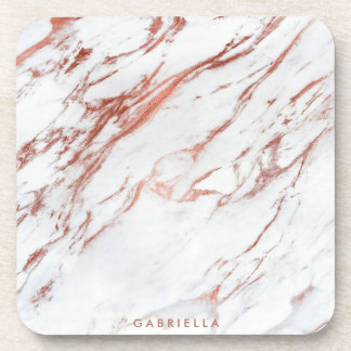 Rose Gold Marmor Getränkeuntersetzer