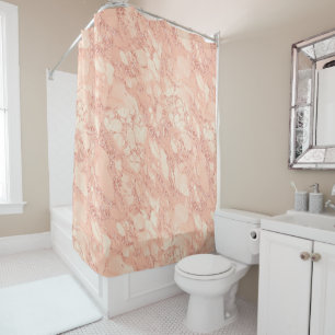Rose Gold-Marmor-Glitzer 3 Duschvorhang