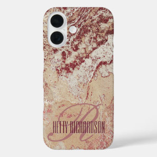 Rose Gold Marmor iPhone 16 Hülle