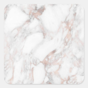 Rose Gold Marmor Leer Elegant Vorlage Quadratischer Aufkleber