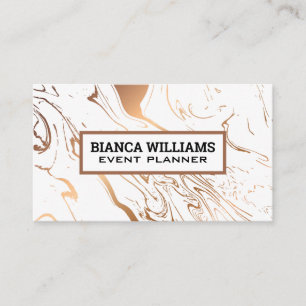 Rose Gold Marmor Liquid Background Visitenkarte