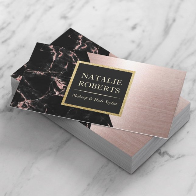 Rose Gold Marmor Makeup Artist Salon WELLNESS-CENT Visitenkarte (Von Creator hochgeladen)