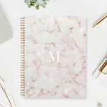 Rose Gold-Marmor-Monogramm Planer<br><div class="desc">Maßgeschneidertes Planerheft mit moderner,  stilvoller Rose aus Gold und rosa Marmor mit personalisiertem Monogramm.</div>