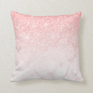 Rose-Gold-Marmor Ombre & Pink-Glitzer Kissen