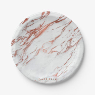Rose Gold Marmor Pappteller