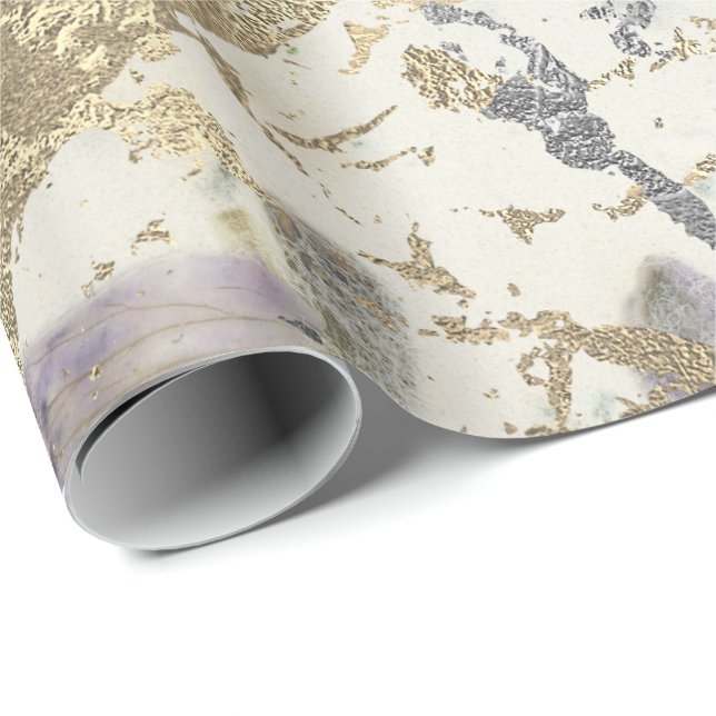 Rose Gold Marmor Peach Blush Grau Hütte Geschenkpapier (Rolleneckpunkt)