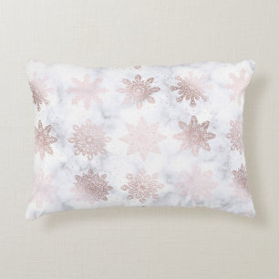 Rose Gold & Marmor Snowflake Weihnachtsmuster Dekokissen