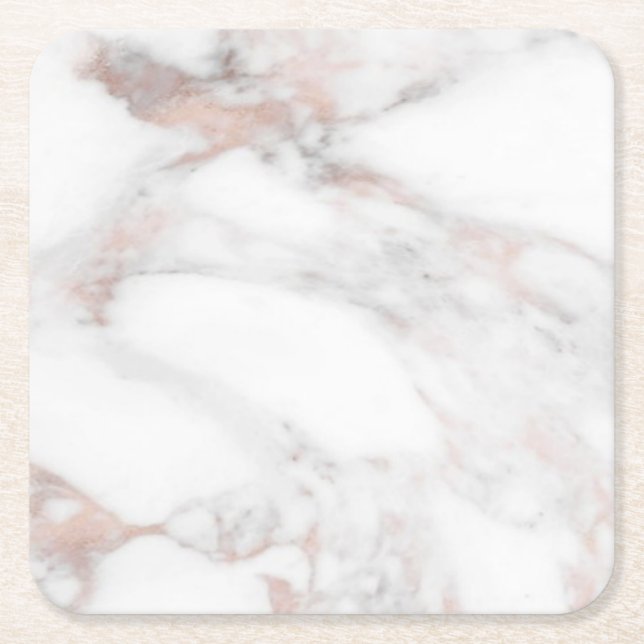 Rose Gold Marmor Template Trendy Elegant Rechteckiger Pappuntersetzer (Vorderseite)