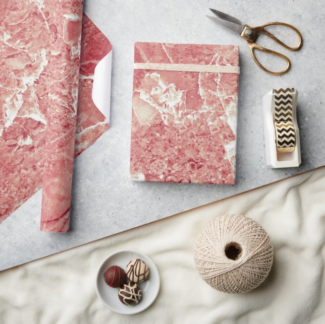 Rose Gold Marmor Textur Geschenkpapier (Kunsthandwerk)