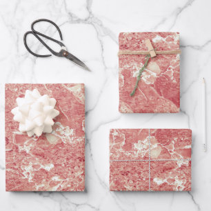 Rose Gold Marmor Textur Geschenkpapier Set
