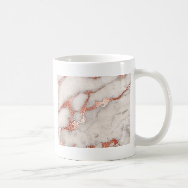Rose Gold Marmor Textur Kaffeetasse (Rechts)