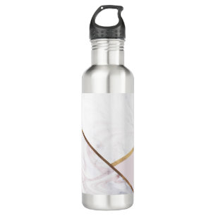 Rose Gold Marmor Wirbel & Blassrosa Bronze Glam Edelstahlflasche