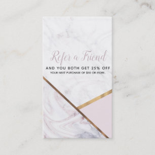 Rose Gold Marmor Wirbel & Blassrosa Empfehle einen Empfehlungskarte