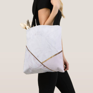 Rose Gold Marmor Wirbel & Rosa Bronze Glamour Tasche