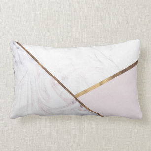 Rose Gold Marmor Wirbel & Rosé Bronze Glam Lendenkissen