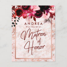 Rose Gold Marmor wirst du meine Ehrenmatrone sein