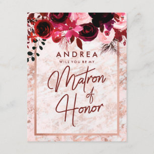 Rose Gold Marmor Wirst du meine Trauzeugin sein Einladung