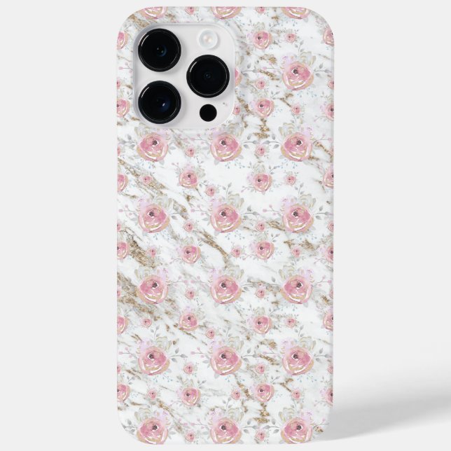 Rose Gold Marmormuster Case-Mate iPhone 14 Pro Max Hülle (Rückseite)