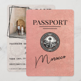 Rose Gold Marokko Reisepass Save the Date