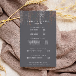 Rose Gold Marquee Preise und Dienstleistungen Flyer