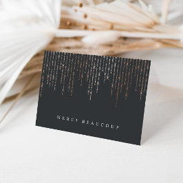 Rose Gold Marquee Thank you Note Cartes