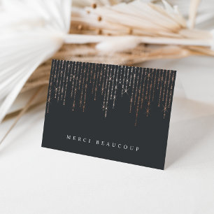 Rose Gold Marquee Thank you Note Cartes