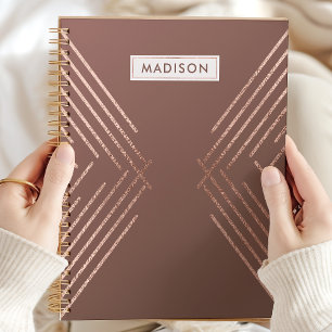 Rose Gold Mauve Moderne Geometrische Personalisier Planer