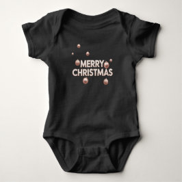 Rose Gold Merry Christmas - Holiday Design Baby Strampler