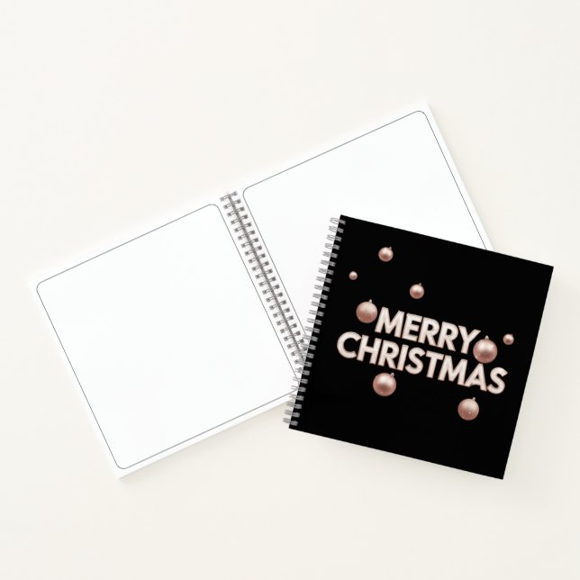 Rose Gold Merry Christmas - Holiday Design Notizbuch (Innenseite)