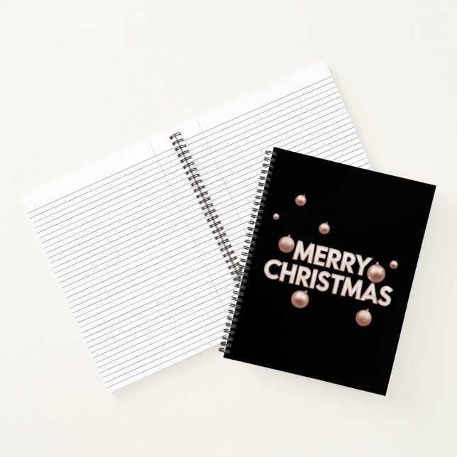 Rose Gold Merry Christmas - Holiday Design Notizbuch (Innenseite)